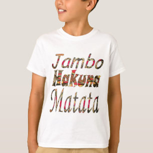 Jambo Hakuna Matata Afrikanischer Vintage-Kunstdru T-Shirt