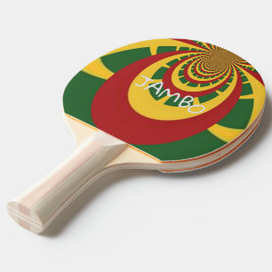 Jambo Hakuna Matata Jamaika Rasta-Farben Spinner Tischtennis Schläger