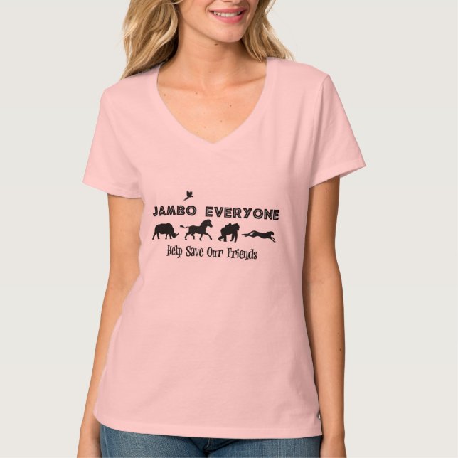 Jambo jeder Hilfe retten gefährdete Tiere T-Shirt (Vorderseite)