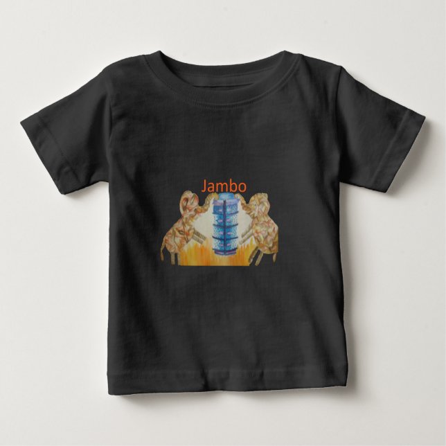 Jambo Jumbo Afrikanische Kinder Elefanten Kunstdru Baby T-shirt (Vorderseite)
