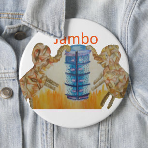 Jambo Jumbo Afrikanische Kinder Elefanten Kunstdru Button