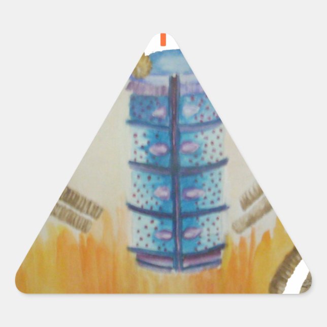 Jambo Jumbo Afrikanische Kinder Elefanten Kunstdru Dreieckiger Aufkleber (Vorderseite)