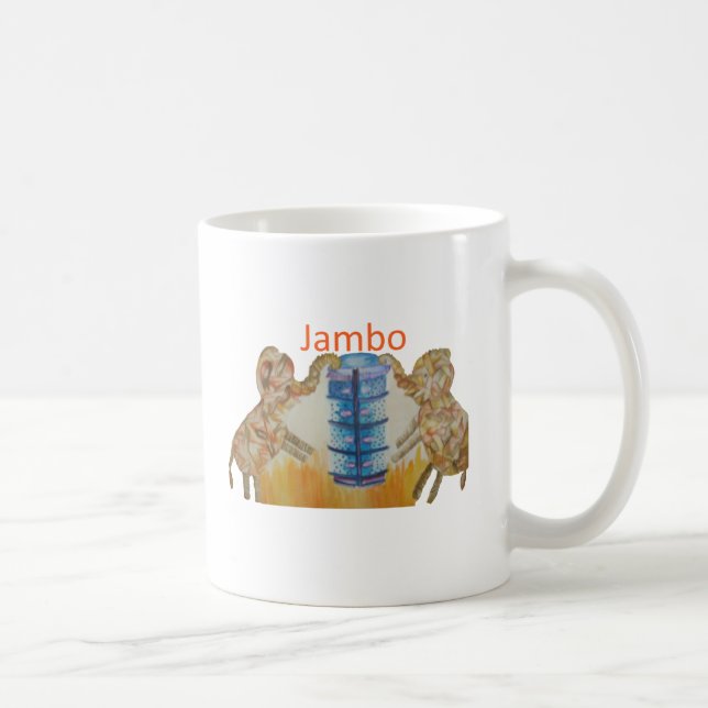 Jambo Jumbo Afrikanische Kinder Elefanten Kunstdru Kaffeetasse (Rechts)