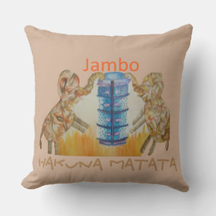 Jambo Jumbo Afrikanische Kinder Elefanten Kunstdru Kissen