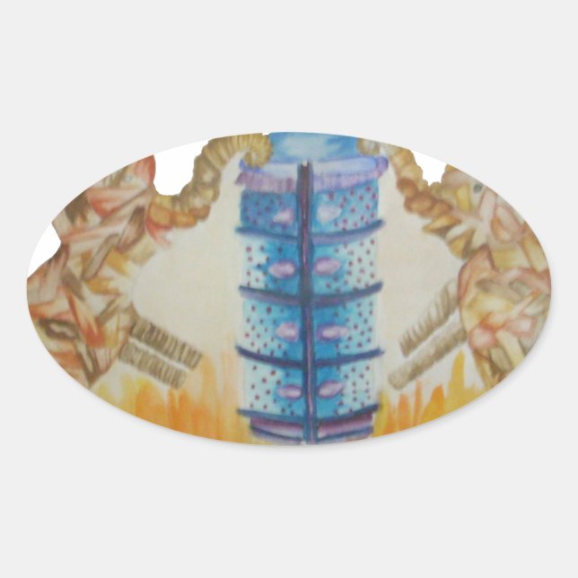 Jambo Jumbo Afrikanische Kinder Elefanten Kunstdru Ovaler Aufkleber (Vorderseite)