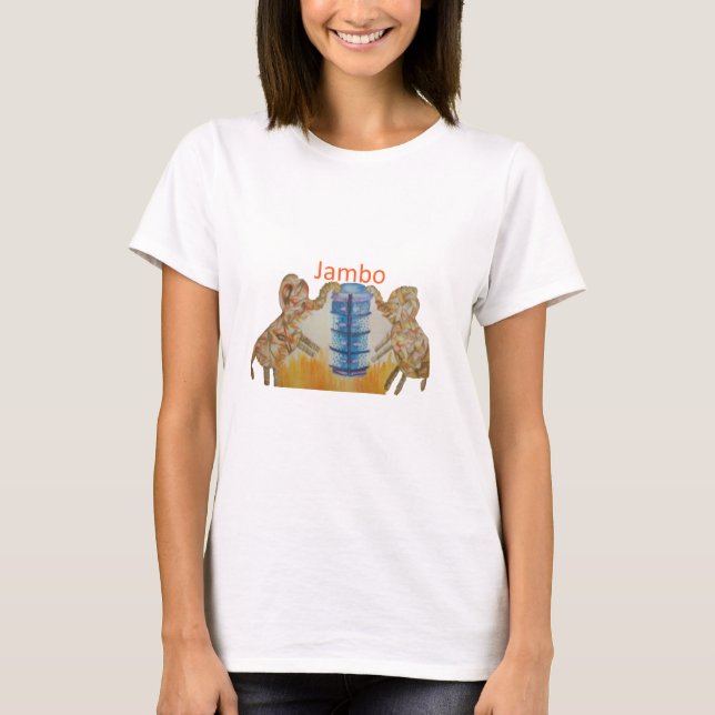Jambo Jumbo Afrikanische Kinder Elefanten Kunstdru T-Shirt (Vorderseite)