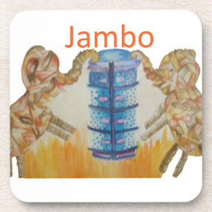 Jambo Jumbo Afrikanischer Kinder Elefanten Kunst D Getränkeuntersetzer