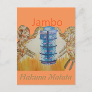 Jambo Jumbo Afrikanischer Kinder Elefanten Kunst D Postkarte