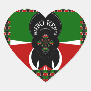 Jambo Kenya Art Print Herz-Aufkleber