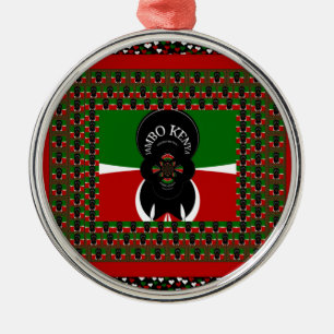 Jambo Kenya Art Print Silbernes Ornament
