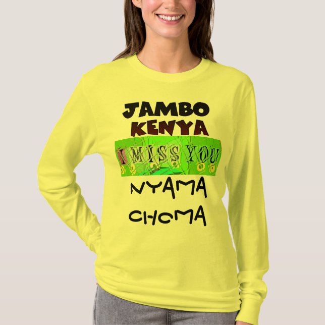 Jambo Kenya Hakunamatata Ich vermisse U wie Nyama  T-Shirt (Vorderseite)