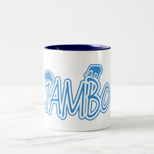 Jambo Suahelihallo Blau Zweifarbige Tasse (Mittel)