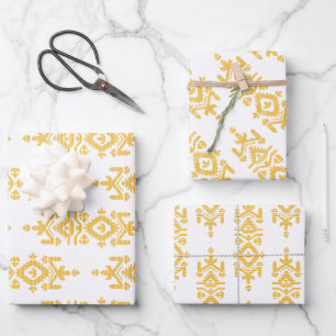 Jamdani-Druck-Volkskunstmuster Geschenkpapier Set