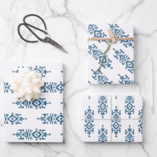 Jamdani-Druck-Volkskunstmuster Geschenkpapier Set