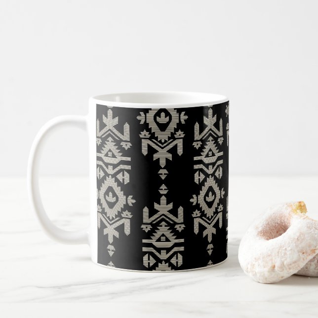 Jamdani-Druck-Volkskunstmuster Kaffeetasse (Mit Donut)