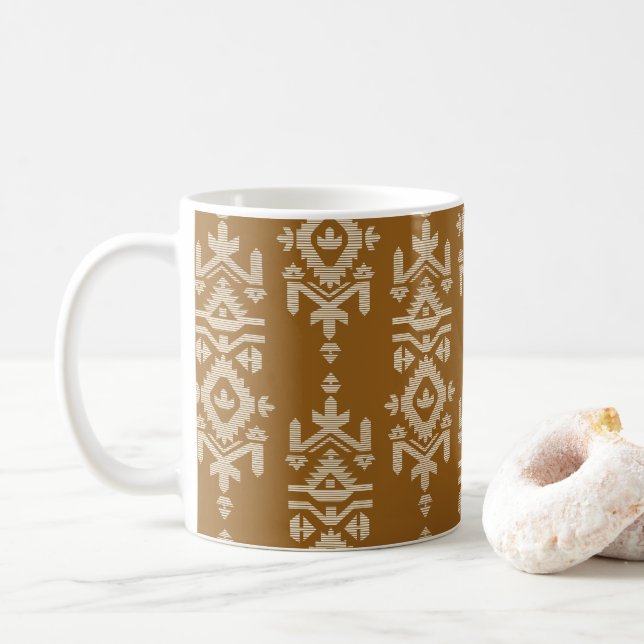 Jamdani-Druck-Volksmuster Kaffeetasse (Mit Donut)