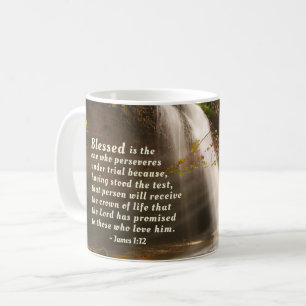 James 1:12 Gesegnet ist derjenige, der die Bibel b Kaffeetasse