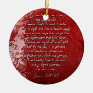 James 1:19 Scripture Gift Keramikornament