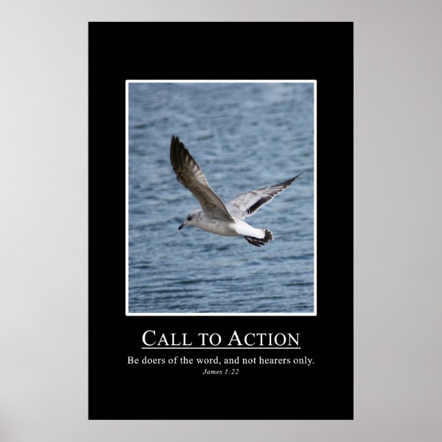 James 1:22 Sei Täter des Wortes Poster (Vorne)