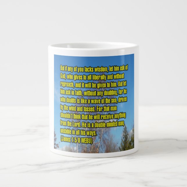 James 1:5-8 WEBU-Tasse Jumbo-Tasse (Vorderseite)