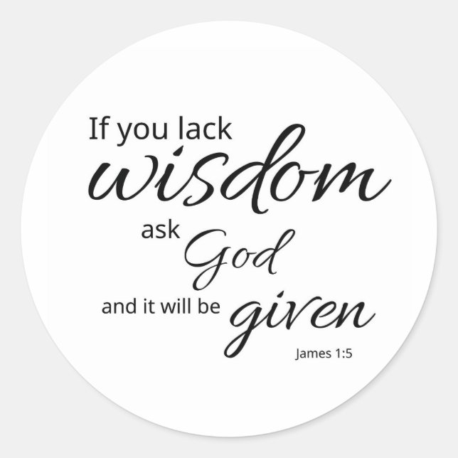 James 1:5 Aufkleber | Gottes Weisheit (Vorderseite)
