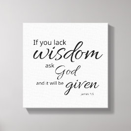 James 1:5 Leinwand Text Kunst | Gottes Weisheit