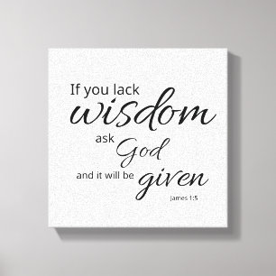 James 1:5 Leinwand Text Kunst Gottes Weisheit