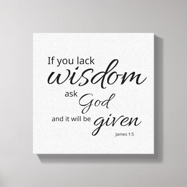 James 1:5 Leinwand Text Kunst | Gottes Weisheit (Vorderseite)