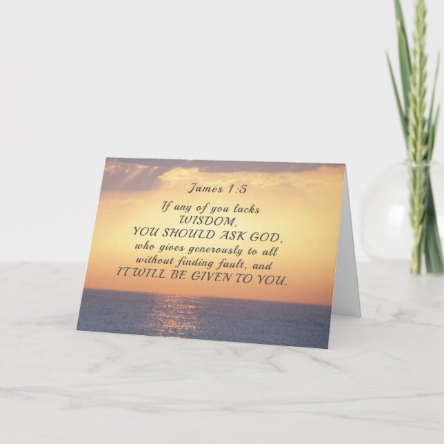 James 1:5 Wenn einem von euch das Weisheit-Bibelve Karte (Vorderseite)
