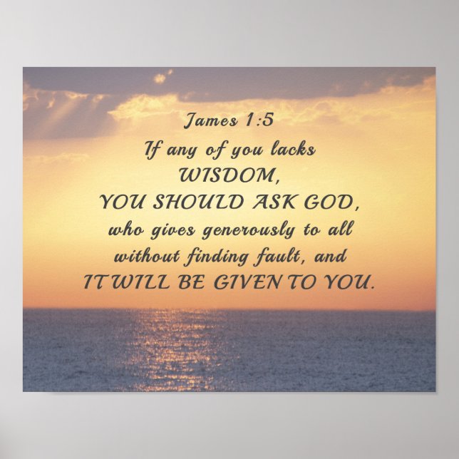 James 1:5 Wenn einem von euch das Weisheit-Bibelve Poster (Vorne)