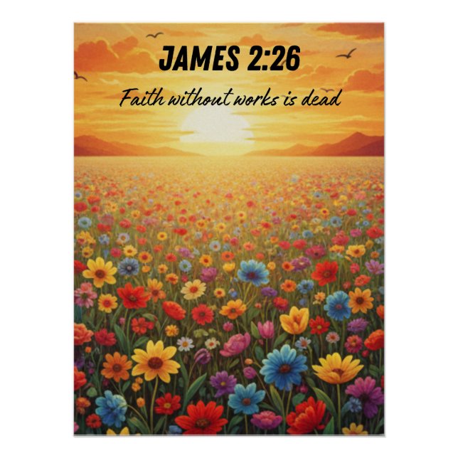 JAMES 2:26 Blumenfeld Poster (Vorderseite)