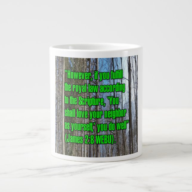 James 2:8 WEBU Mug Jumbo-Tasse (Vorderseite)