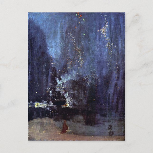 James Abbott McNeill Whistler - Nacht in Schwarz u Postkarte (Vorderseite)