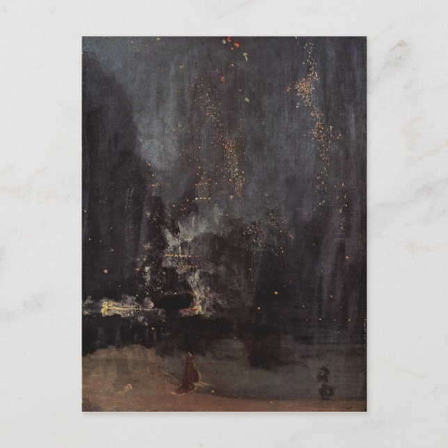 James Abbott McNeill Whistler - Nocturne in schwar Postkarte (Vorderseite)