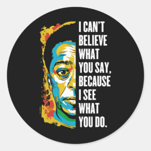 James Baldwin Graffiti Art Juneteenth Black Histor Runder Aufkleber
