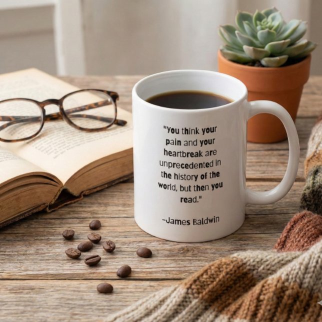 James Baldwin Zitat-Tasse "Sie sind nicht allein" Kaffeetasse (Von Creator hochgeladen)