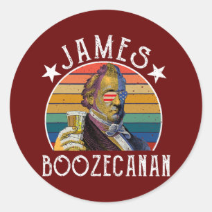 James Boozecanan Trinkparty 4. Juli Runder Aufkleber