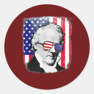 James Buchanan US-Flagge 4. Juli Runder Aufkleber
