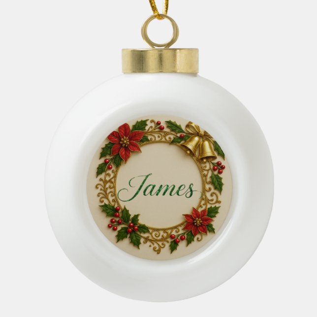 James Christmas Ornament – Personalized Gift Ball (Vorderseite)