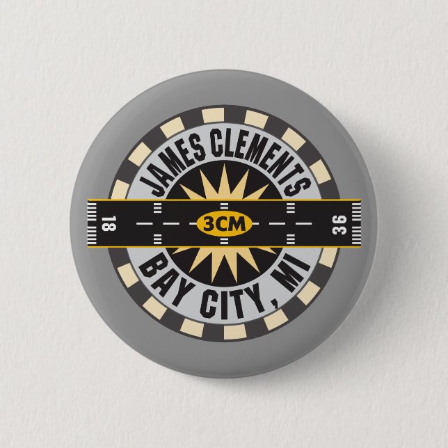 James Clements Airport Bay City MI 3CM Button (Vorderseite)