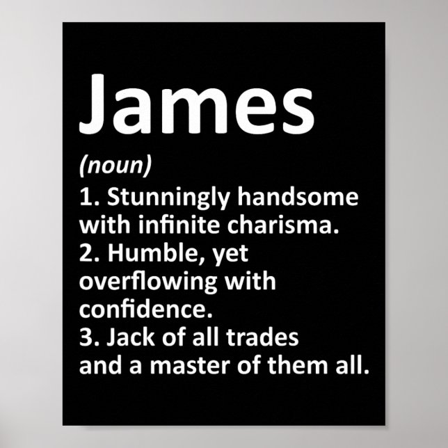 James Definition Personalisiert Name Funny Birthda Poster (Vorne)