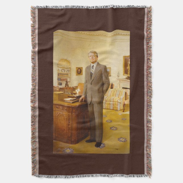 James Earl Carter Painted US-Präsident Portrait Decke (Vorderseite Vertikal)