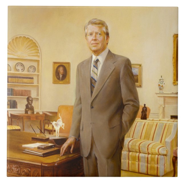 James Earl Carter Painted US-Präsident Portrait Fliese (Vorderseite)