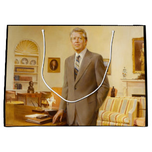 James Earl Carter Painted US-Präsident Portrait Große Geschenktüte