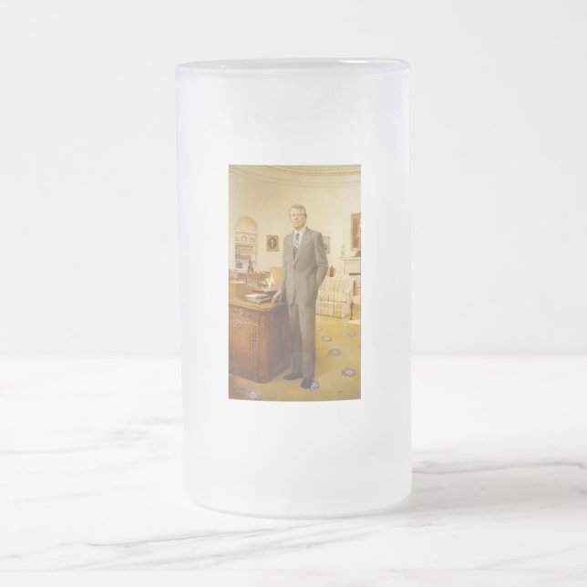 James Earl Carter Painted US-Präsident Portrait Mattglas Bierglas (Mittel)