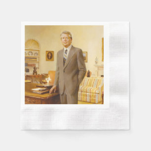 James Earl Carter Painted US-Präsident Portrait Serviette