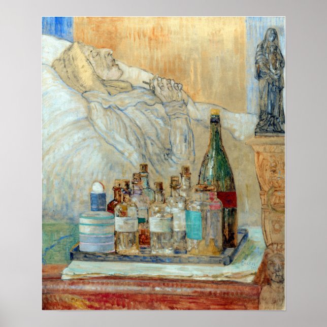 James Ensor Die Mutter des Künstlers im Tod Poster (Vorne)