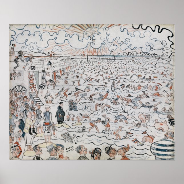 James Ensor The Beach in Ostende Poster (Vorne)