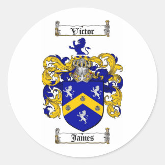 JAMES-FAMILIENWAPPEN - WAFFENSCHUTZMUSTER RUNDER AUFKLEBER