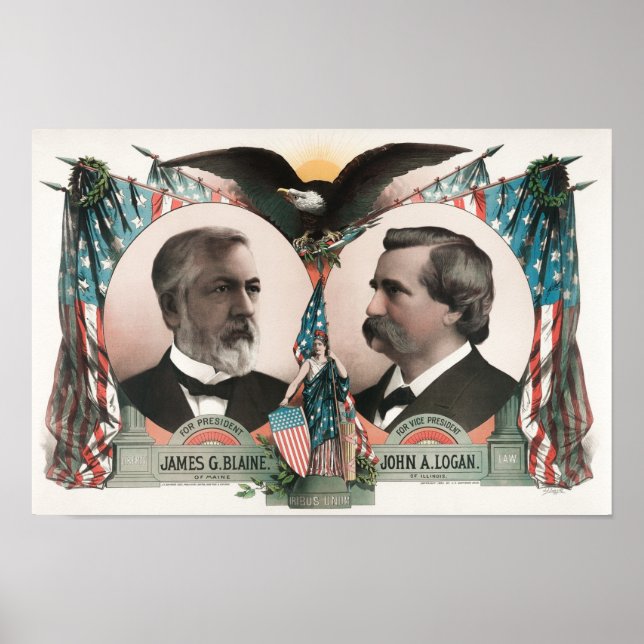James G. Blaine und John A. Logan Election Poster (Vorne)